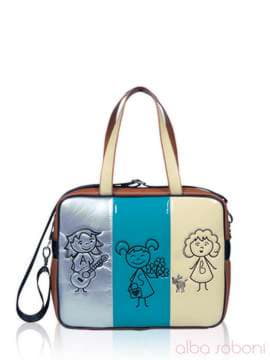 Стильна сумка з вышивкою, модель 141510 коричневий. Зображення товару, вид спереду.