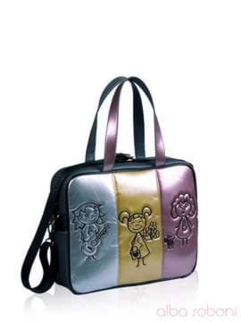 Шкільна сумка з вышивкою, модель 141510 сірий. Зображення товару, вид збоку.
