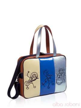 Модна сумка з вышивкою, модель 141511 коричневий. Зображення товару, вид збоку.
