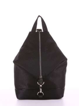Модний рюкзак, модель 180022 чорний. Зображення товару, вид спереду.
