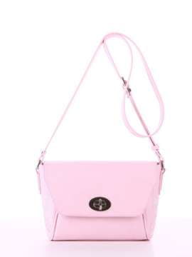Молодіжна сумка маленька з вышивкою, модель 180125 св. рожевий. Зображення товару, вид спереду.