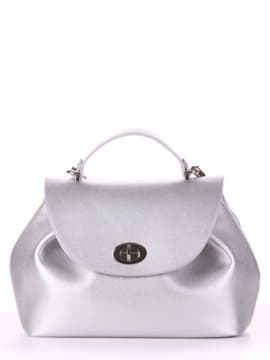 Модна сумка, модель 190006 срібло. Зображення товару, вид спереду.