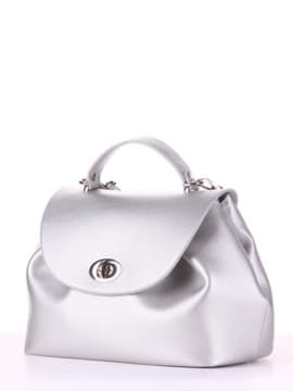 Модна сумка, модель 190006 срібло. Зображення товару, вид збоку.
