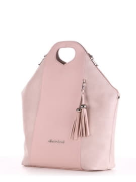 Літня сумка, модель 190036 бежевий-рожевий. Зображення товару, вид збоку.