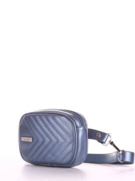 Молодіжна сумка на пояс, модель 190179 стальний синій. Зображення товару, вид збоку.
