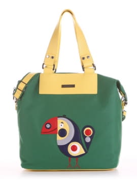 Стильна сумка з вышивкою, модель 190053 зелений. Зображення товару, вид спереду.