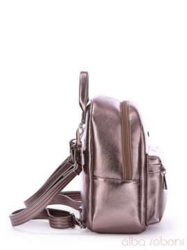Жіночий рюкзак, модель 170236 темне срібло. Зображення товару, вид збоку.
