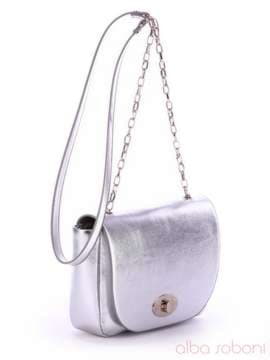 Літня сумка маленька, модель 170251 срібло. Зображення товару, вид спереду.