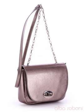 Жіноча сумка маленька, модель 170256 темне срібло. Зображення товару, вид спереду.