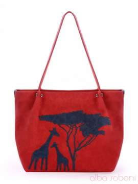 Молодіжна сумка з вышивкою, модель 170206 червоний. Зображення товару, вид спереду.