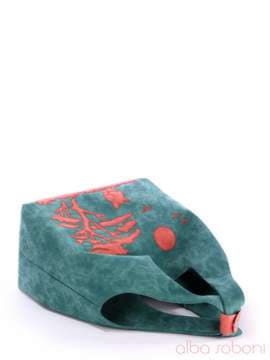 Стильна сумка з вышивкою, модель 170223 зелений. Зображення товару, вид спереду.
