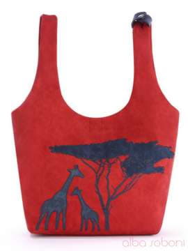 Літня сумка з вышивкою, модель 170226 червоний. Зображення товару, вид збоку.