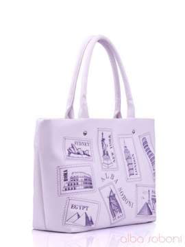 Літня сумка з вышивкою, модель 130901 білий. Зображення товару, вид збоку.