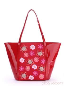 Брендова сумка з вышивкою, модель 170031 червоний. Зображення товару, вид спереду.