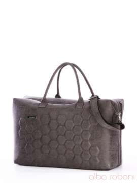 Жіноча сумка з вышивкою, модель 162801 сірий. Зображення товару, вид збоку.