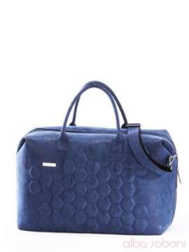 Жіноча сумка з вышивкою, модель 162803 синій. Зображення товару, вид збоку.