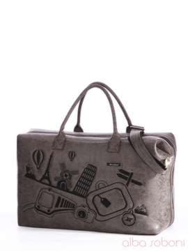 Стильна сумка з вышивкою, модель 162806 сірий. Зображення товару, вид збоку.