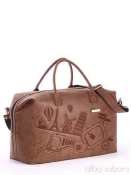 Жіноча сумка з вышивкою, модель 162807 коричневий. Зображення товару, вид спереду.