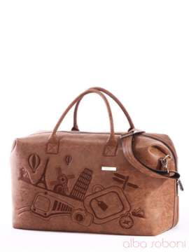 Жіноча сумка з вышивкою, модель 162807 коричневий. Зображення товару, вид збоку.