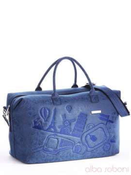 Жіноча сумка з вышивкою, модель 162808 синій. Зображення товару, вид спереду.