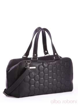 Модна сумка з вышивкою, модель 162810 чорний. Зображення товару, вид спереду.