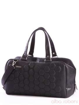 Модна сумка з вышивкою, модель 162810 чорний. Зображення товару, вид збоку.
