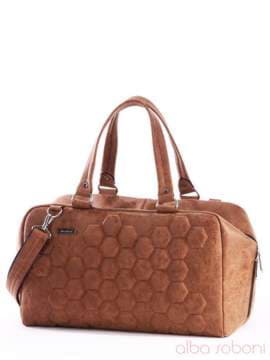 Жіноча сумка з вышивкою, модель 162812 коричневий. Зображення товару, вид збоку.