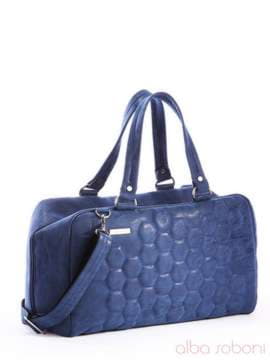 Брендова сумка з вышивкою, модель 162813 синій. Зображення товару, вид спереду.