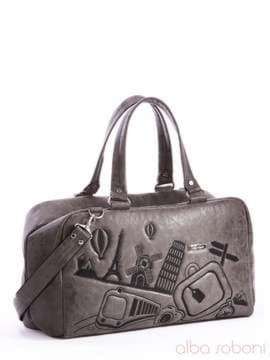 Жіноча сумка з вышивкою, модель 162816 сірий. Зображення товару, вид спереду.