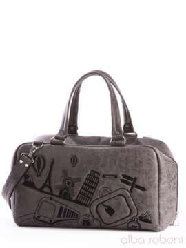 Жіноча сумка з вышивкою, модель 162816 сірий. Зображення товару, вид збоку.