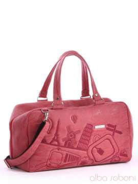 Молодіжна сумка з вышивкою, модель 162819 червоний. Зображення товару, вид спереду.