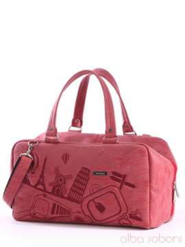 Молодіжна сумка з вышивкою, модель 162819 червоний. Зображення товару, вид збоку.