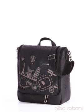 Жіноча сумка з вышивкою, модель 162825 чорний. Зображення товару, вид збоку.