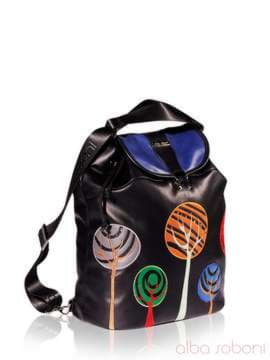 Шкільний рюкзак з вышивкою, модель 151460 чорний. Зображення товару, вид збоку.