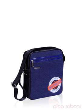 Модна сумка з вышивкою, модель 151450 чорно-синій. Зображення товару, вид спереду.