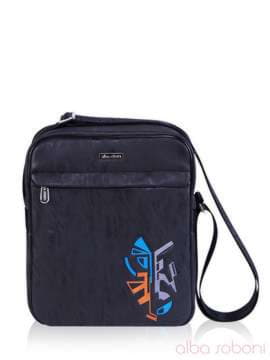 Стильна сумка - unisex з вышивкою, модель 161451 чорний. Зображення товару, вид спереду.