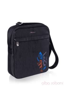 Стильна сумка - unisex з вышивкою, модель 161451 чорний. Зображення товару, вид збоку.