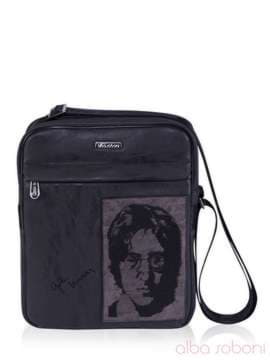 Жіноча сумка - unisex з вышивкою, модель 161454 чорний. Зображення товару, вид спереду.