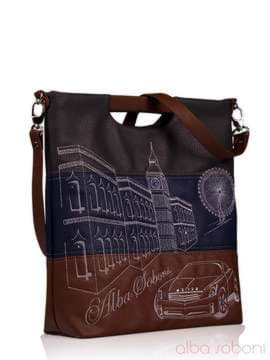Шкільна сумка з вышивкою, модель 130965 комбінований. Зображення товару, вид збоку.