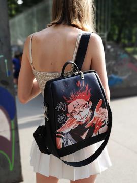 Молодежный рюкзак с принтом Ремен Сукуна alba soboni 211523 цвет черный. Фото - 1