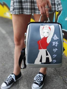 Молодіжний рюкзак з прінтом Сакура Харуно alba soboni 211525 колір срібло. Фото - 1