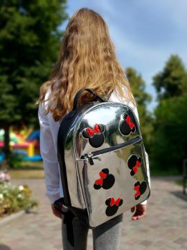 Рюкзак шкільний для дівчинки Микки Маус alba soboni 211501 колір срібло. Фото - 1