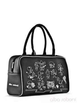 Шкільна сумка з вышивкою, модель 110027 чорний. Зображення товару, вид збоку.