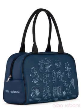 Шкільна сумка з вышивкою, модель 110027 синій. Зображення товару, вид збоку.