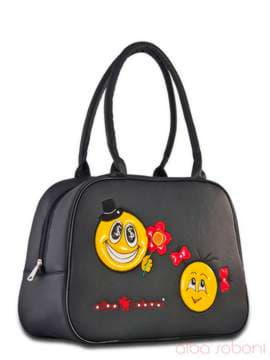 Стильна сумка з вышивкою, модель 120501 чорний. Зображення товару, вид збоку.
