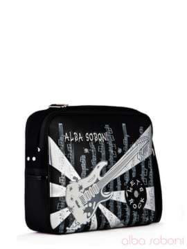 Стильна сумка з вышивкою, модель 120632 чорний. Зображення товару, вид збоку.