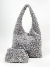 Фото товара: комлект (сумка та косметичка) n25095 світло-сірий. Фото - 1.