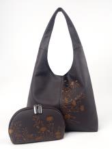 Фото товара: комлект (сумка та косметичка) n26102 темний шоколад. Фото - 1.