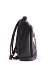Стильний рюкзак з вышивкою, модель 171307 чорний. Зображення товару, вид ззаду.