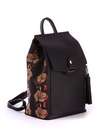 Жіночий рюкзак з вышивкою, модель 171469 чорний. Зображення товару, вид спереду.